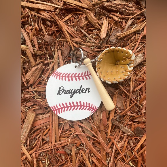 Personalized Baseball/Softball Bag Tag or Key Ring ⚾️ - Picture 1 of 2